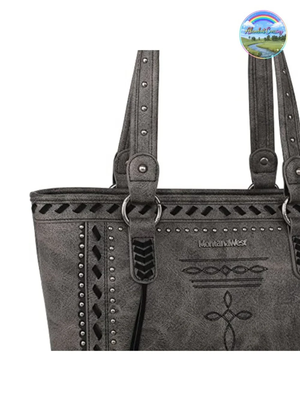 Western Tote Bag for Women Vegan Leather Shoulder Handbag with Wallet